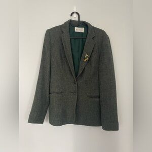 100% Wool Herringbone Tweed Blazer
